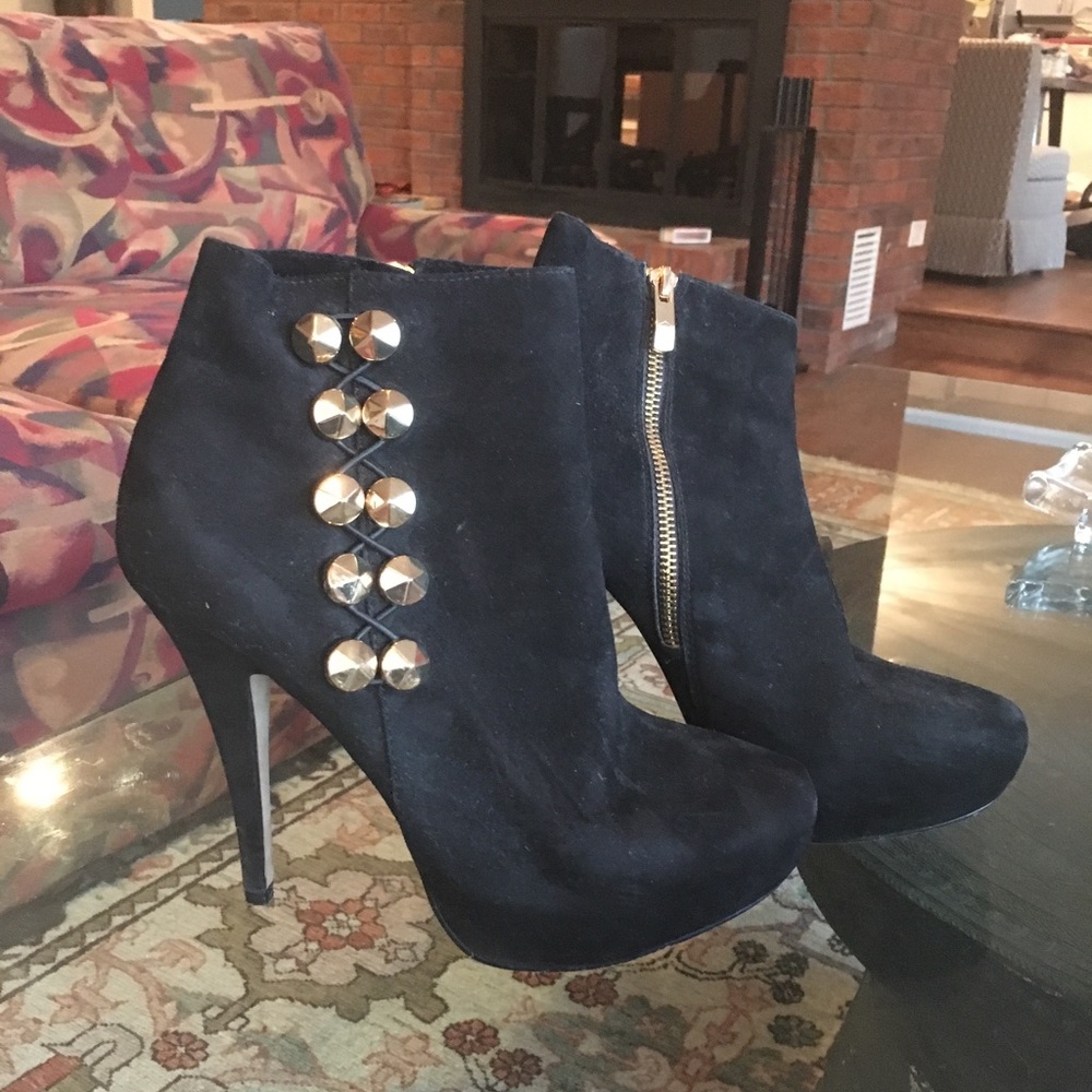 Vince Camuto suede studded booties
